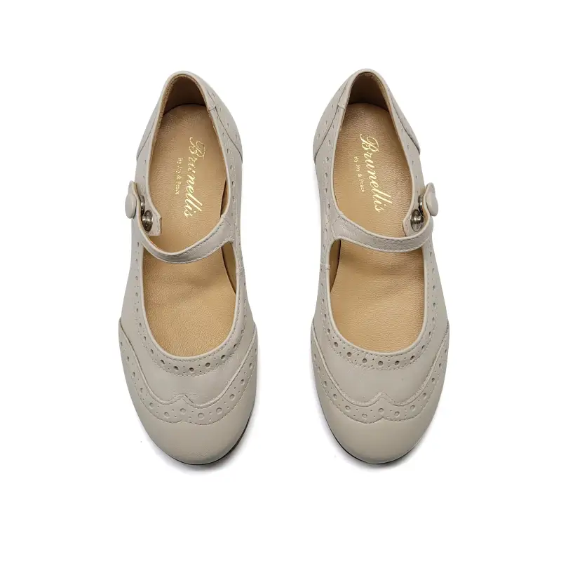 Brunellis Light Beige Wingtip Mary Jane S24 - Image 2