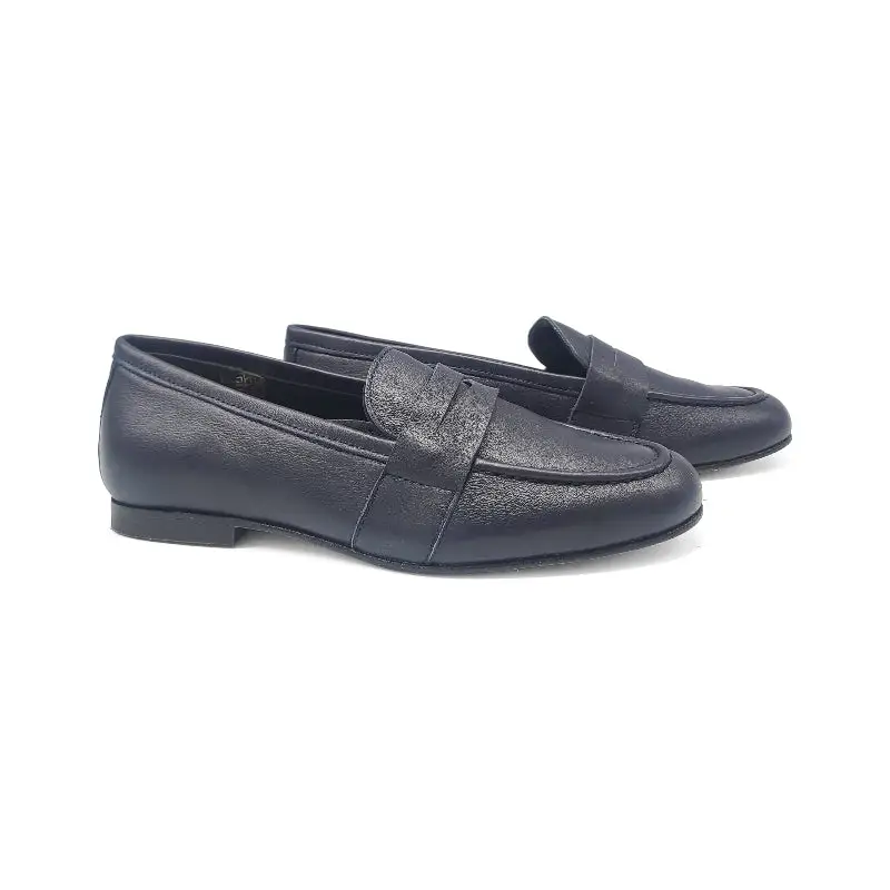 Brunellis Navy Penny Loafer Dress Shoe