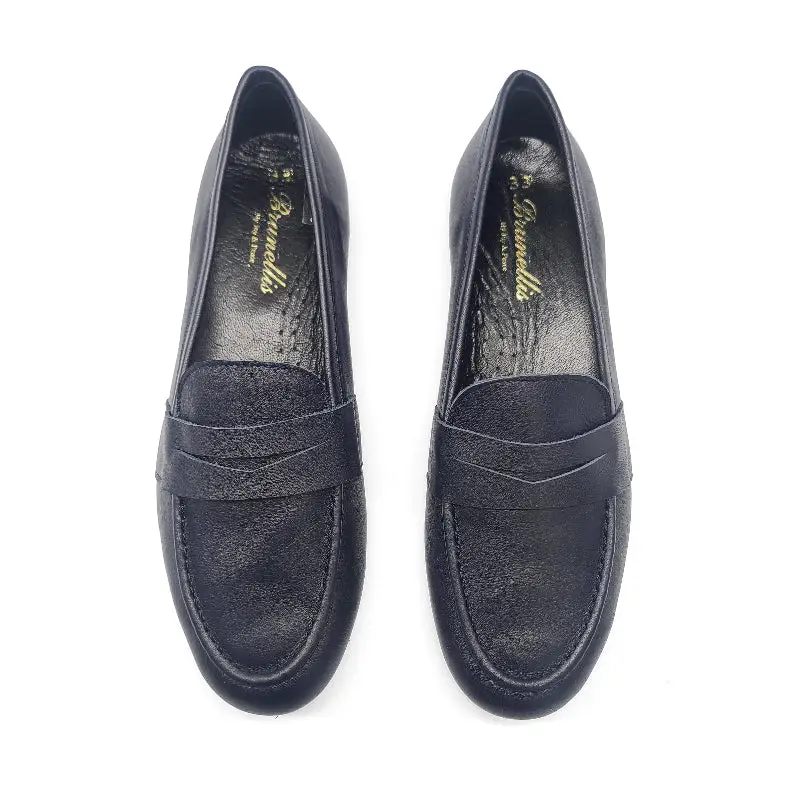 Brunellis Navy Penny Loafer Dress Shoe - Image 2
