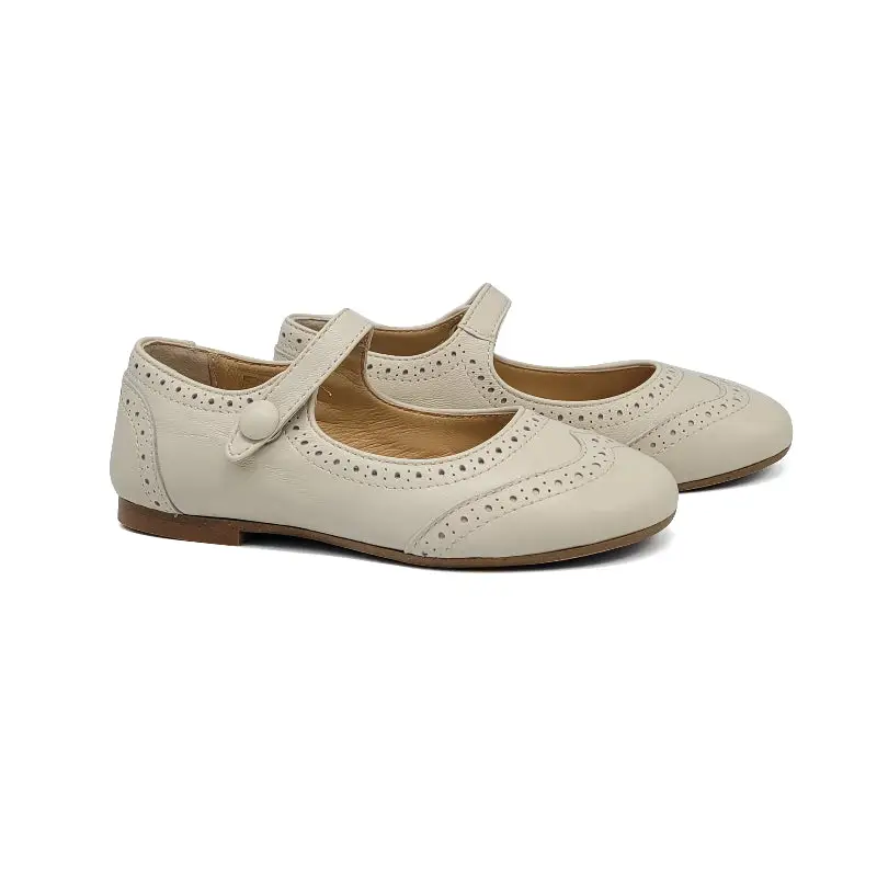 Brunellis Parchment Wingtip Mary Jane S24