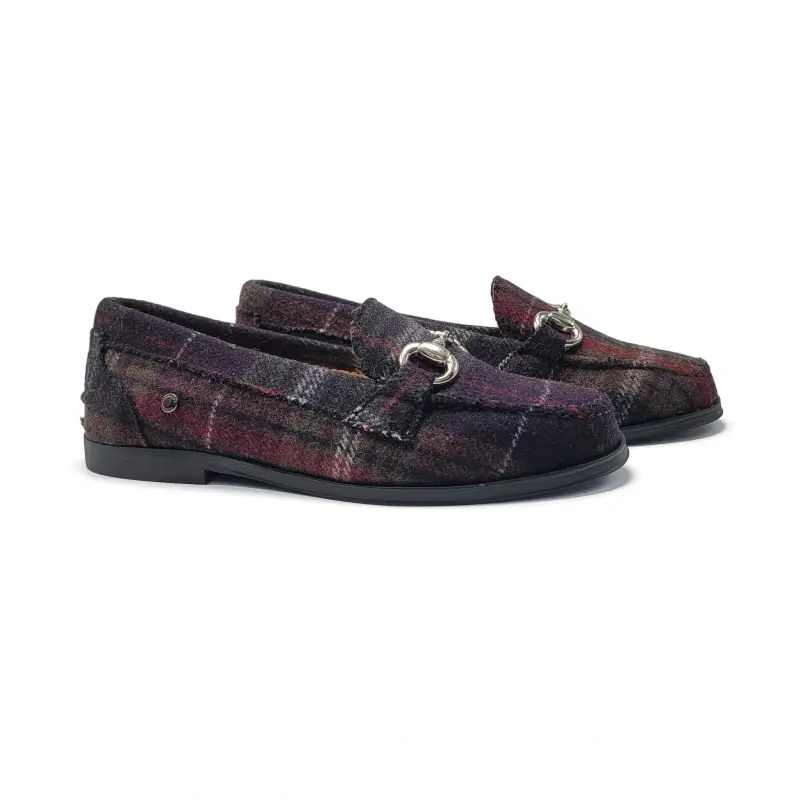 Confetti Burgundy Plaid Chain Loafer