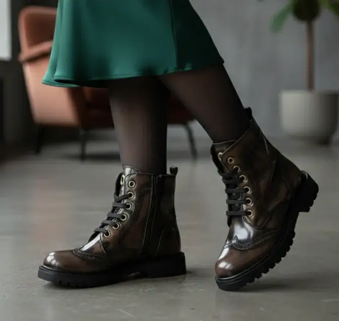 Confetti Dark Java Wingtip Bootie - Image 4