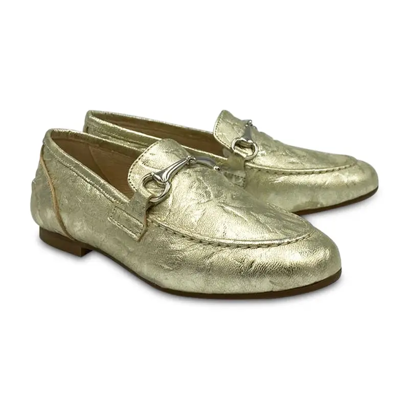 Confetti Gold Crinkle Chain Loafer