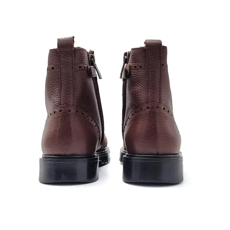 Confetti Mocha Wool Brown Lace Bootie - Image 3