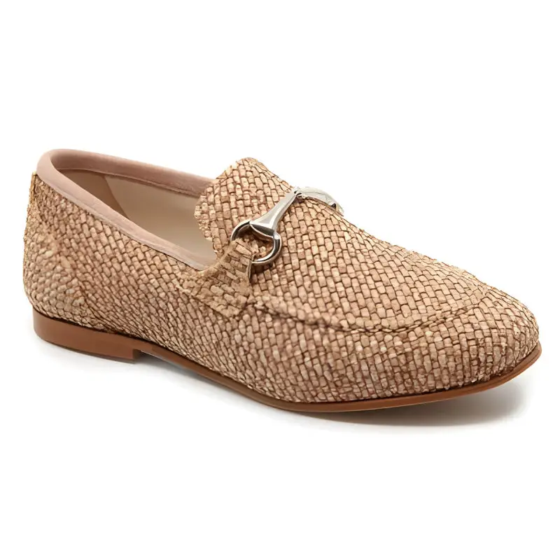 Confetti Natural Basket Weave Chain Loafer