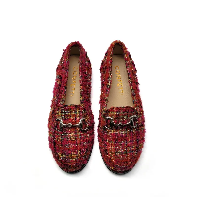 Confetti Red Plaid Chain Loafer - Image 2