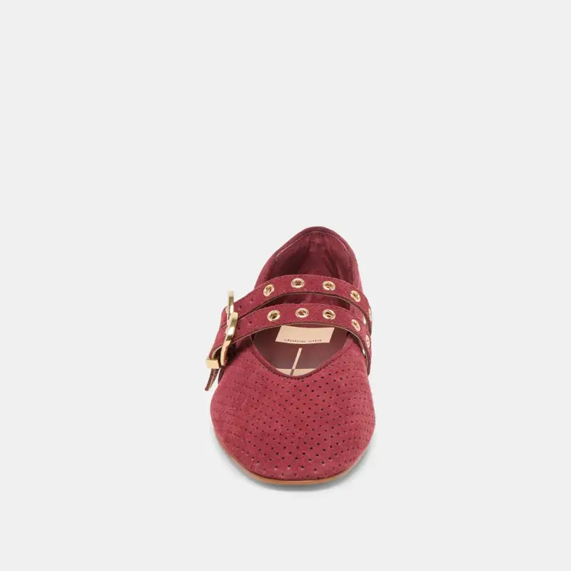 Dolce Vita Baylee Oxblood Perforated Suede Double Strap Mary Jane - Image 6