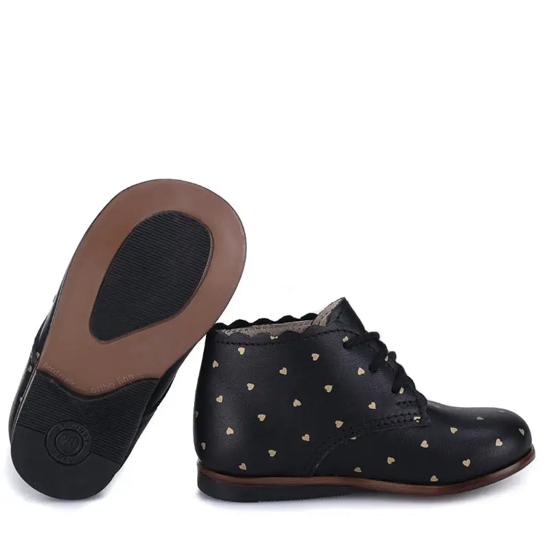Emel Black Hearts Scallop Toddler Shoe 1440 - Image 5
