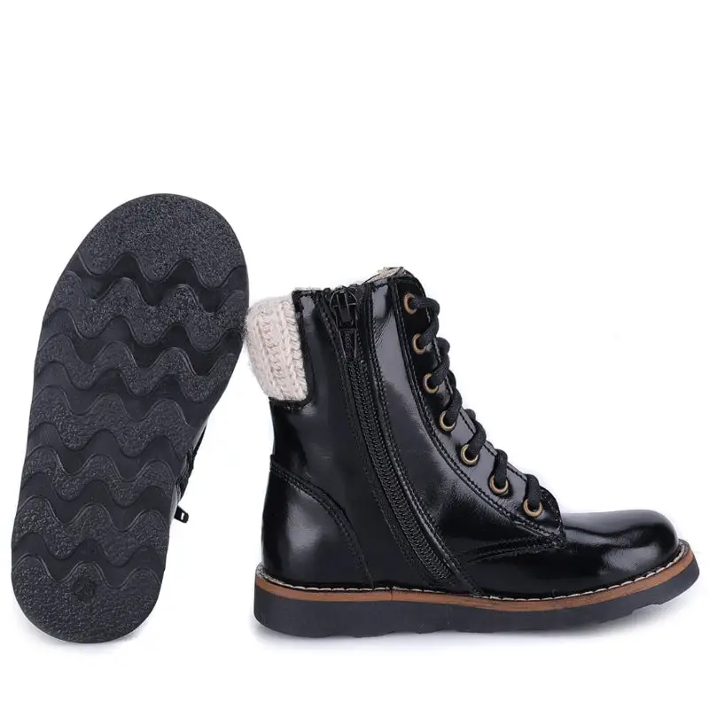 Emel Black High Shine Sweater Bootie 2646 - Image 4