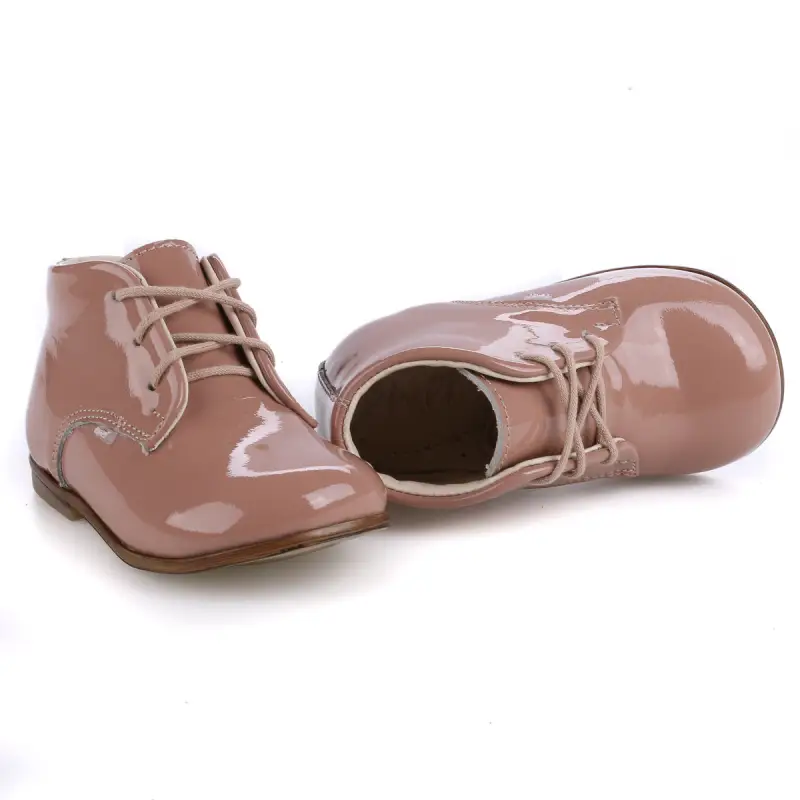 Emel Cappuccino Patent Lace Toddler Shoe E1426 - Image 5