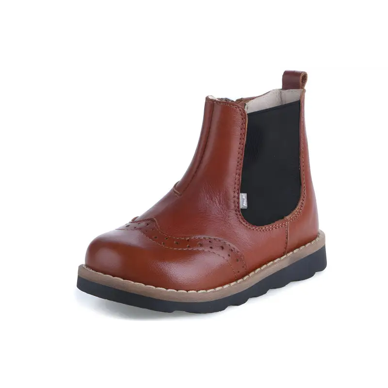 Emel Cognac Wingtip Bootie - Image 6