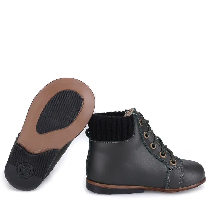 Emel Dark Green Sweater Toddler Bootie 1430 - Image 4
