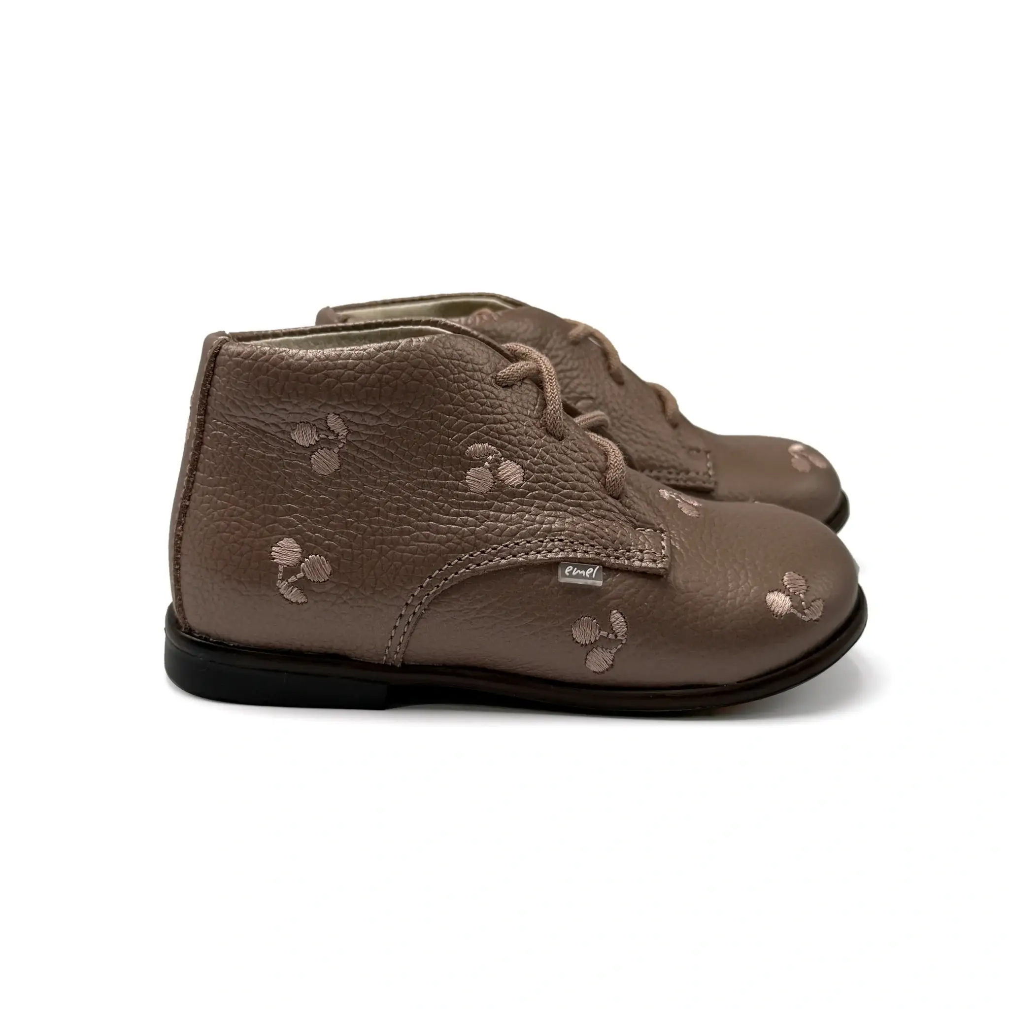 Emel Pink Metallic Cherries First Walker Bootie
