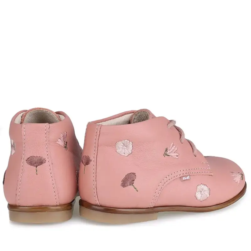 Emel Salmon Pink Flowers Lace Toddler Shoe - Image 2