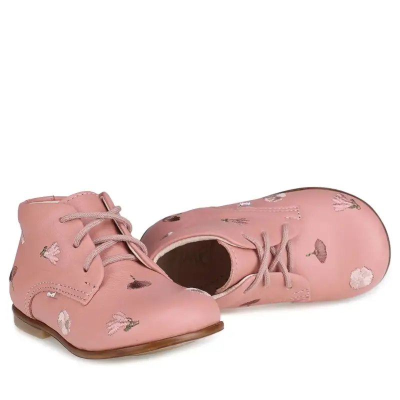 Emel Salmon Pink Flowers Lace Toddler Shoe - Image 3