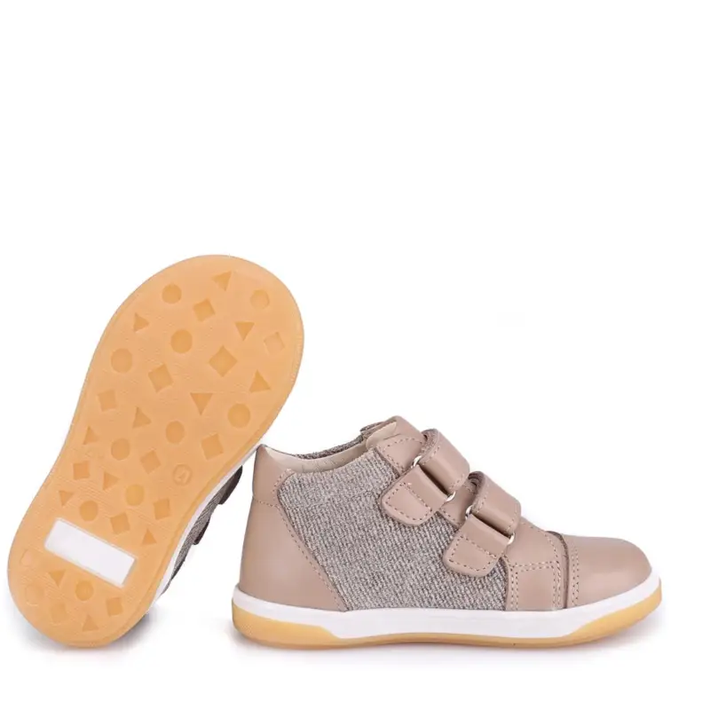 Emel Stone Taupe Velcro Sneaker - Image 5