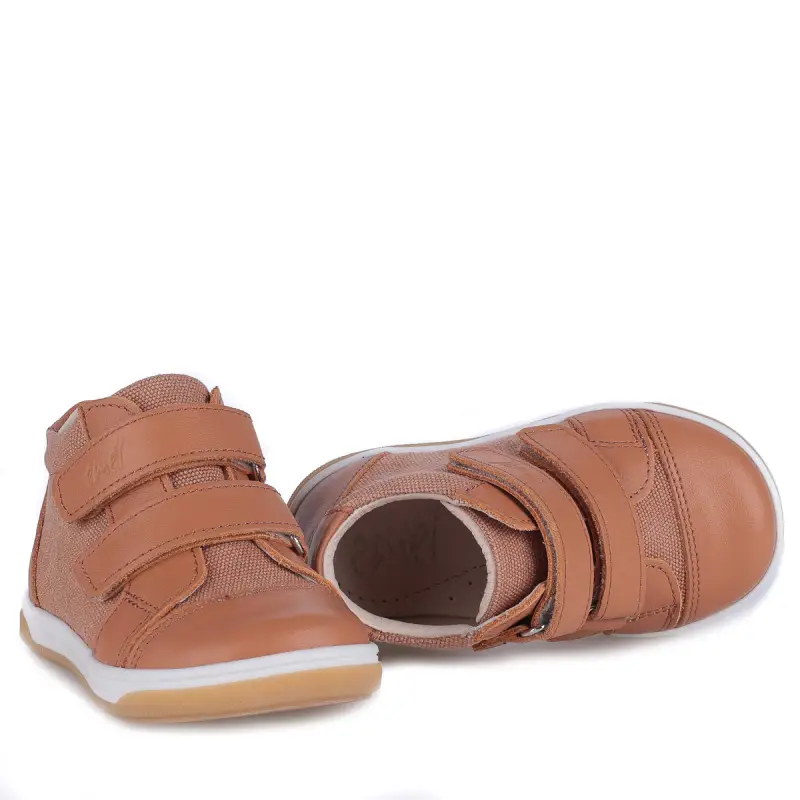 Emel Tan Canvas Velcro Toddler Sneaker 2675 - Image 2