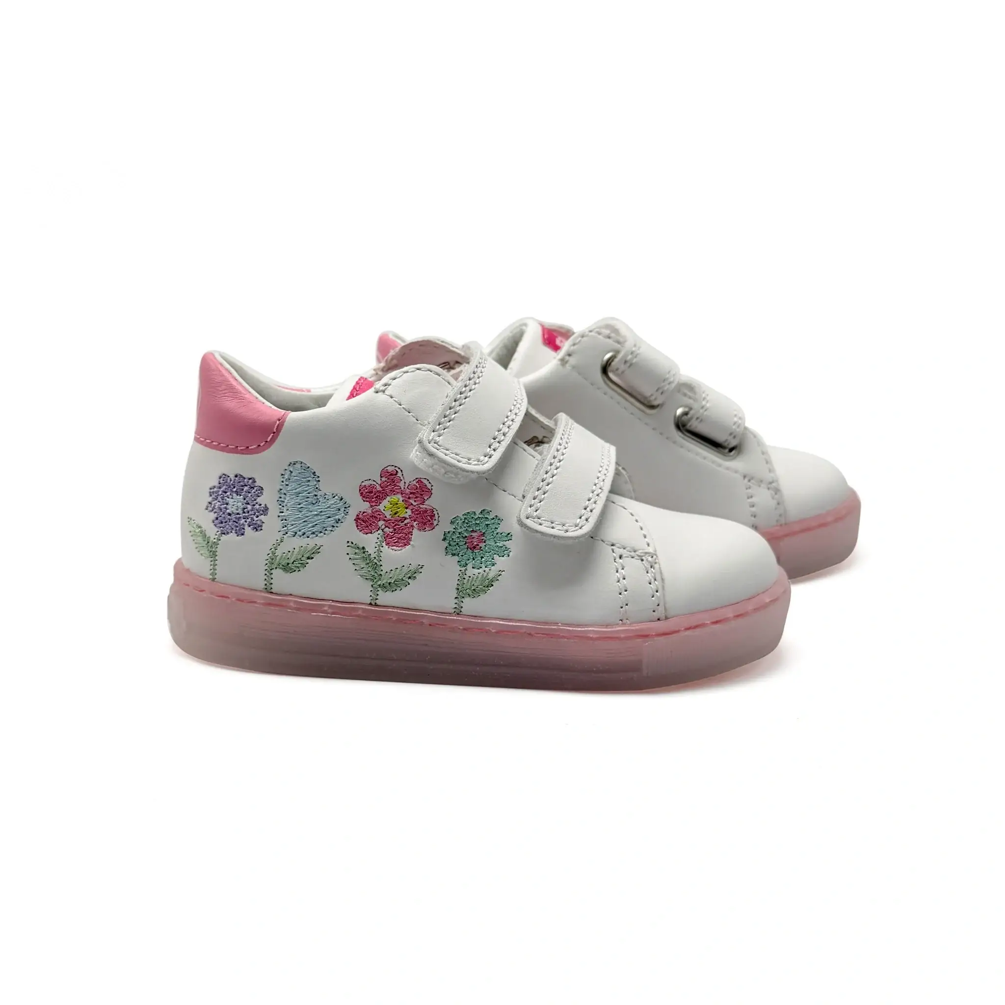 Falcotto Miam White Floral Velcro Sneaker