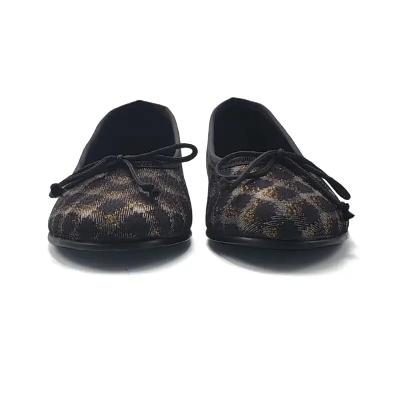 Geppettos Abby Black Gold Lattice Ballet Flat - Image 5