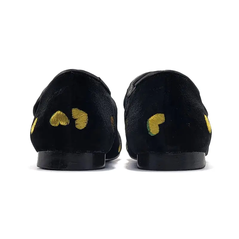 Geppettos Black Velvet Gold Heart Mary Jane GP0576 - Image 3