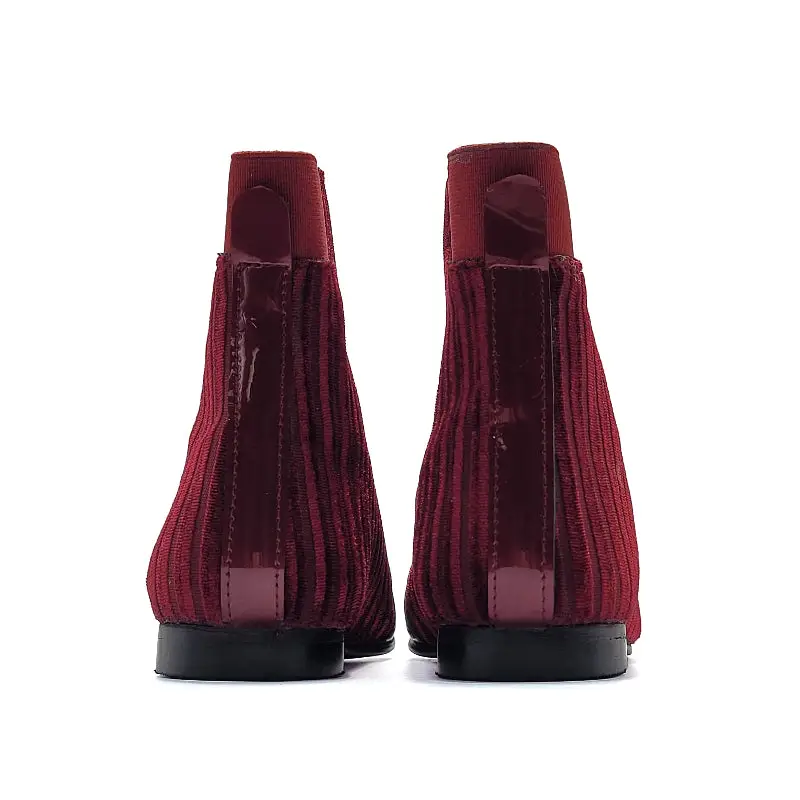 Geppettos Burgundy Striped Front Zip Bootie 136722F - Image 3