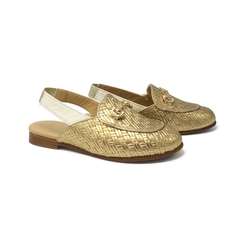 Geppettos Gold Basket Chain Slingback