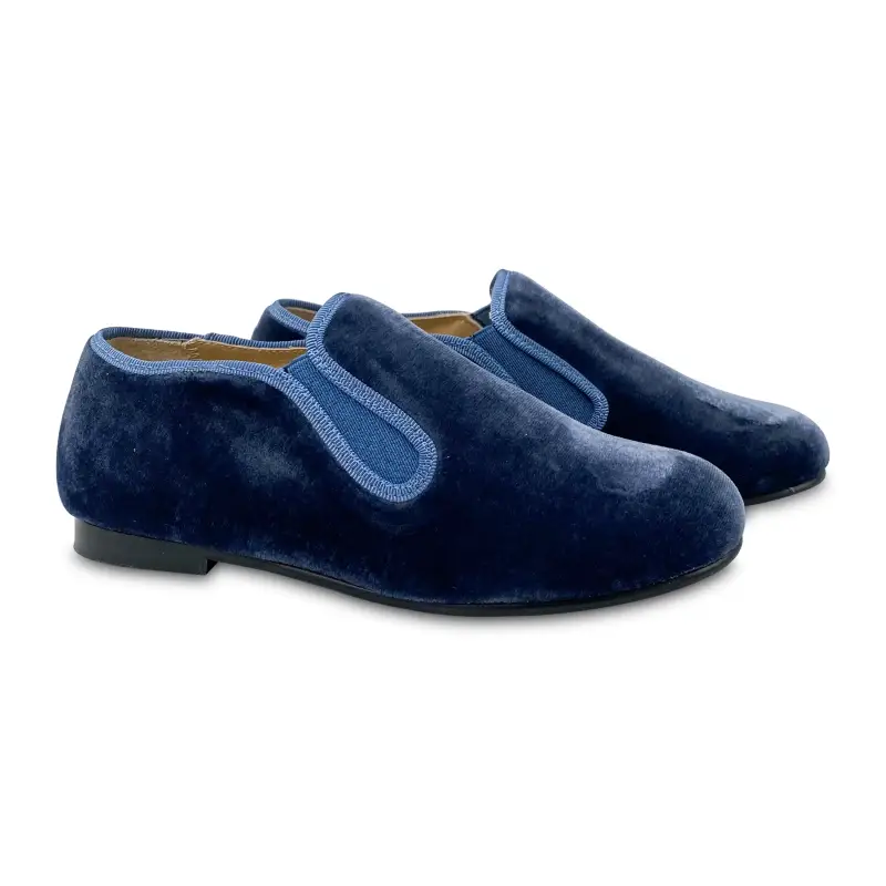 Geppettos Indigo Blue Velvet Smoking Shoe