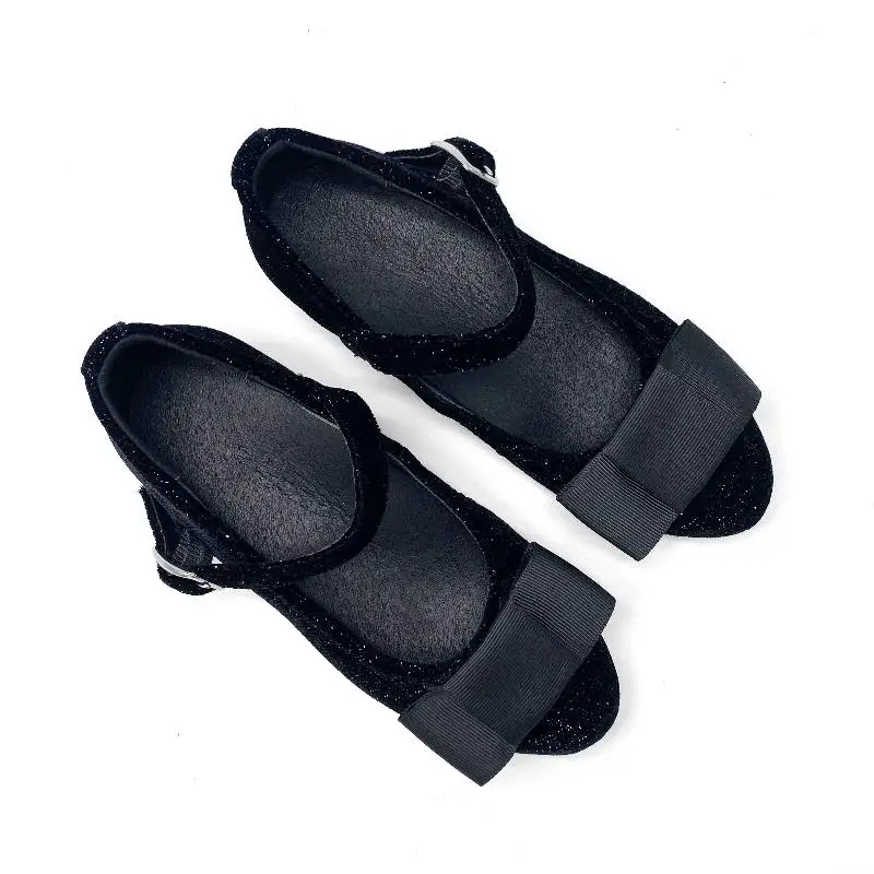 Gufanpei Black Velvet Sparkle Mary Jane - Image 4