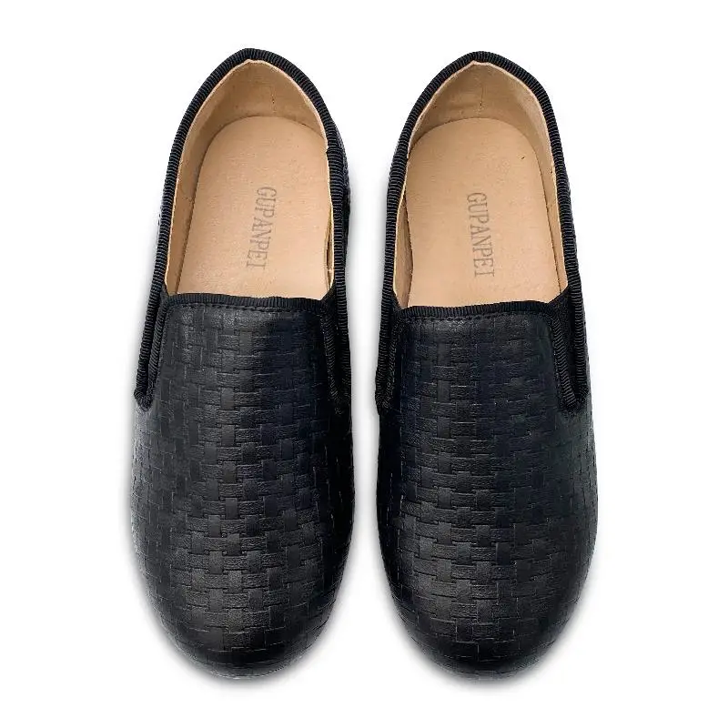 Gufanpei Black Woven Basket Weave Smoking Shoe - Image 3