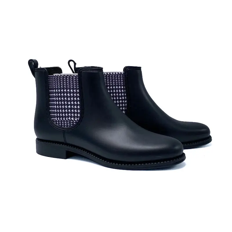 Henry Ferrera Marsala Black Houndstooth Rain Boot - Image 2