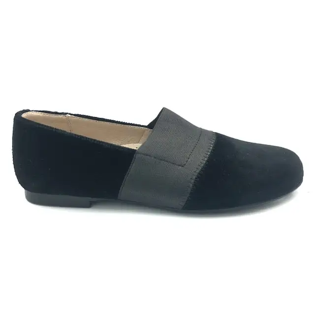 Hoo Black Velvet Elastic Slip On Dress Shoe - Image 2