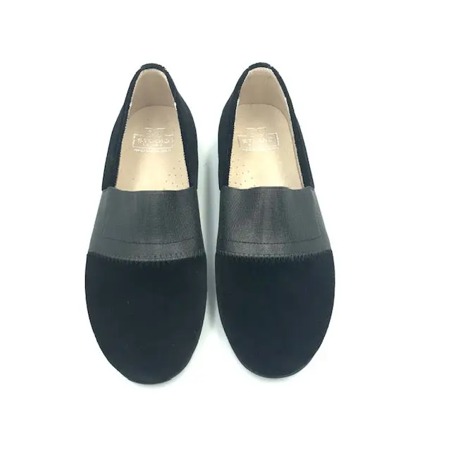 Hoo Black Velvet Elastic Slip On Dress Shoe - Image 3