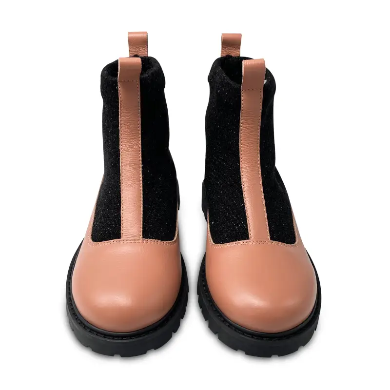 Hoo Mauve Pink Leather Slip On Sock Bootie - Image 2