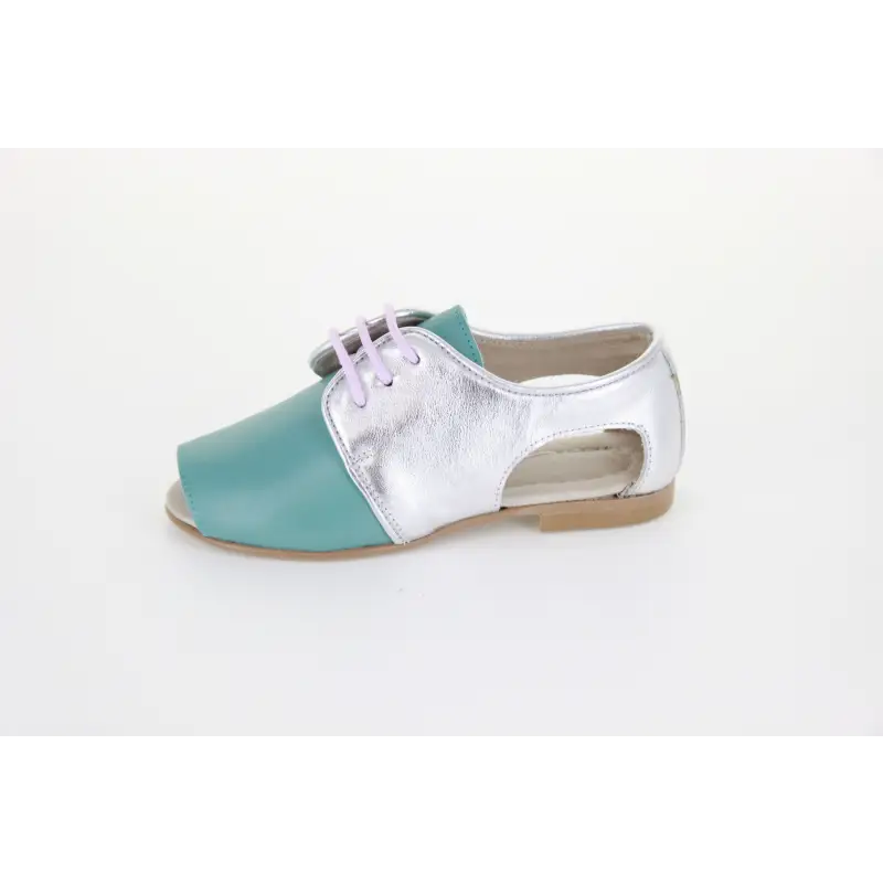 Hoo Peep Toe Lace Silver Turquoise