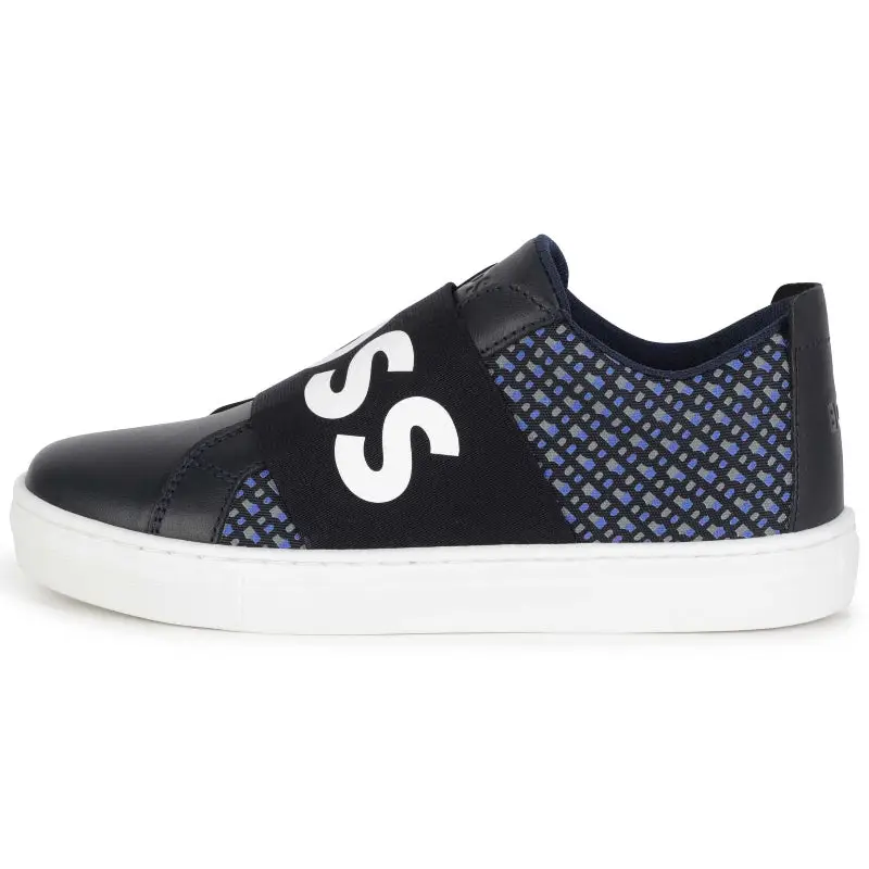 Hugo Boss Navy Blue Green Logo Slip on Sneaker J29299 - Image 3