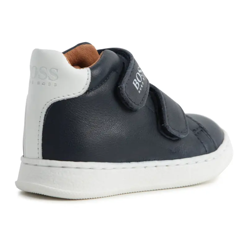 Hugo Boss Navy Blue High Top Velcro Trainers - Image 5