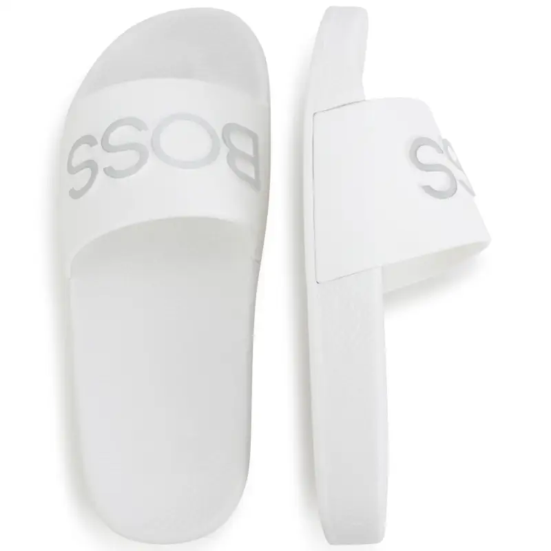 Hugo Boss White Silver Logo Slide J19079 - Image 2