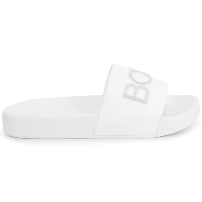 Hugo Boss White Silver Logo Slide J19079 - Image 6