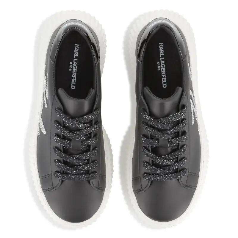 Karl Lagerfeld Black Platform Lace Up Sneaker - Image 4