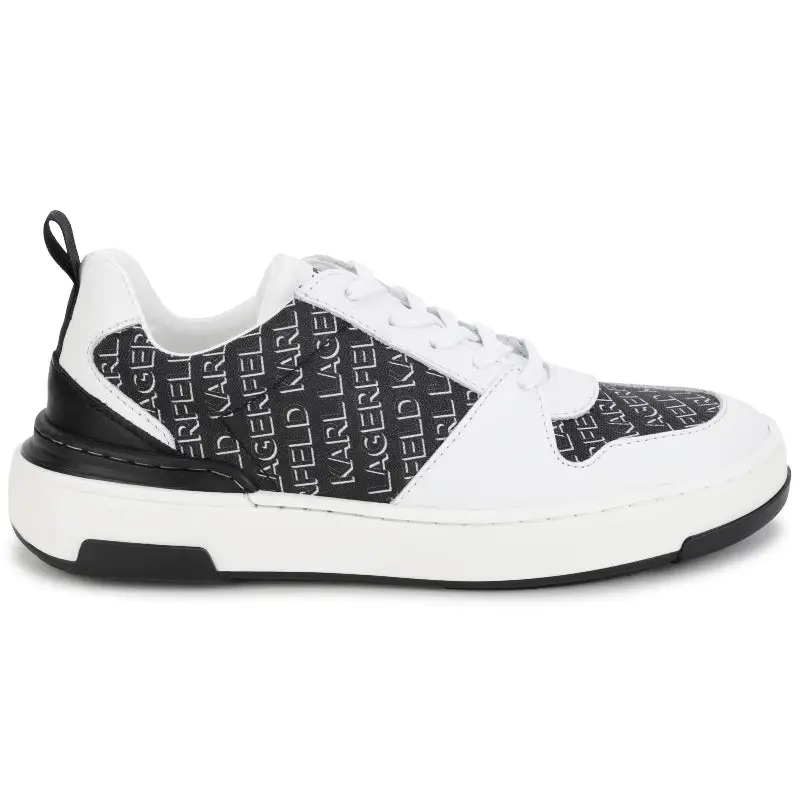 Karl Lagerfeld White and Black Lace Sneaker 29064 - Image 7