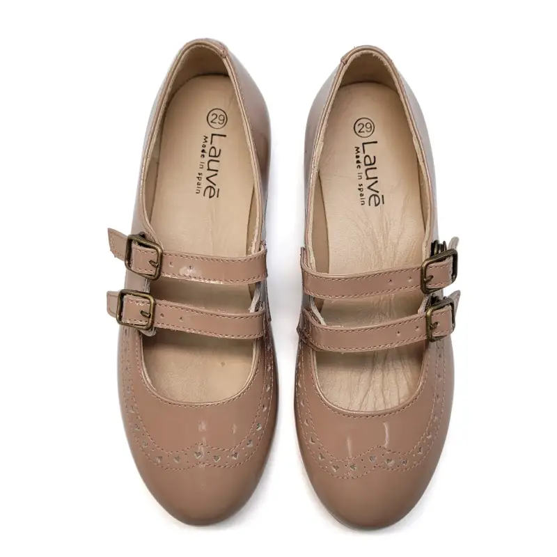 Lauve Mauve Patent Double Buckle Mary Jane - Image 2