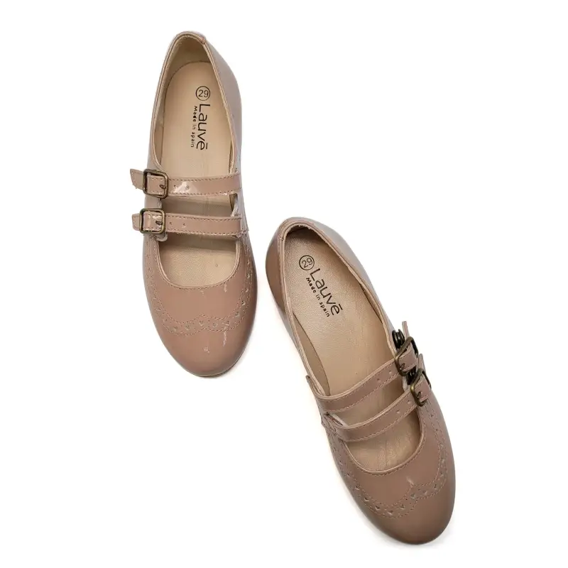 Lauve Mauve Patent Double Buckle Mary Jane - Image 3
