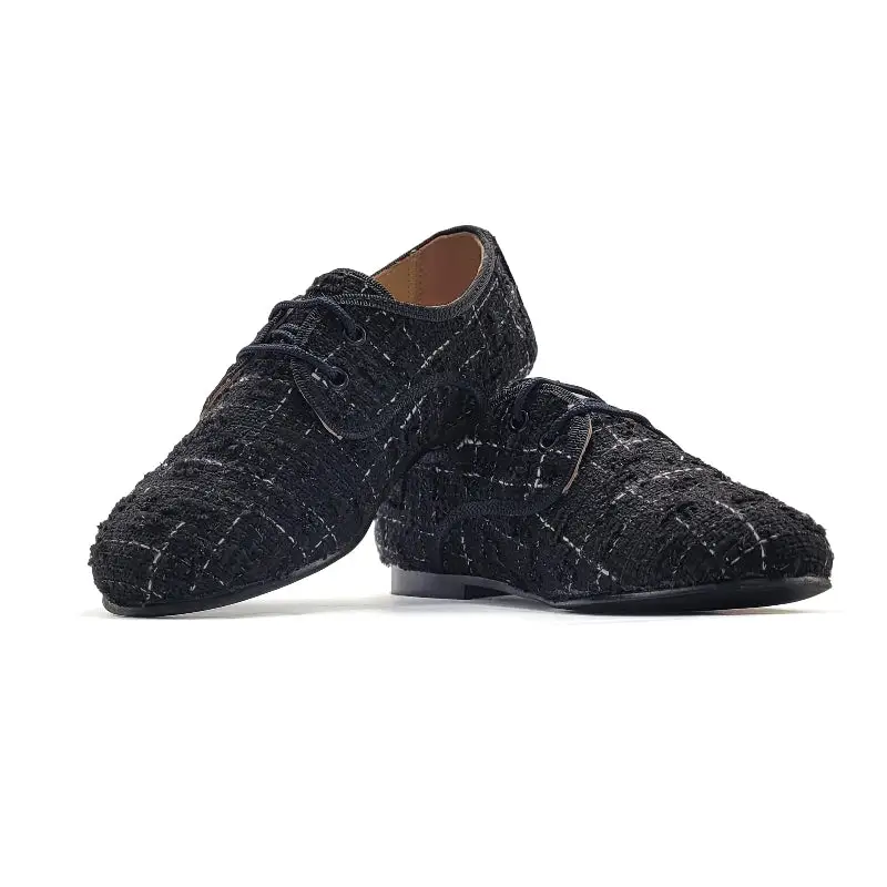 LMDI Blucher Black White Lace Dress Shoe - Image 4