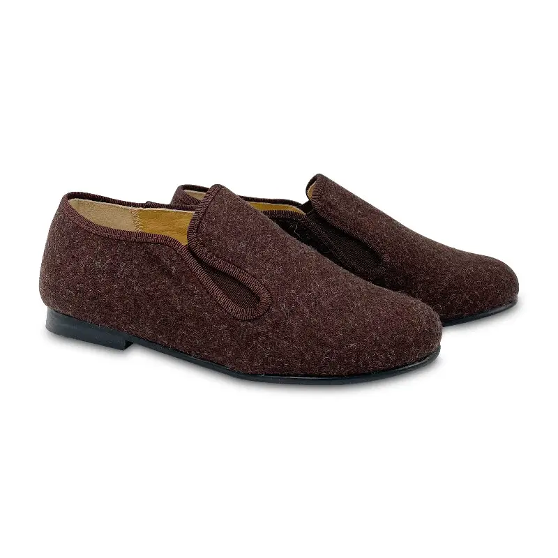 LMDI Brown Flannel Wool Smoking Shoe
