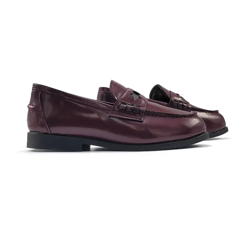 LMDI Castellano Burgundy Grey Star Loafer