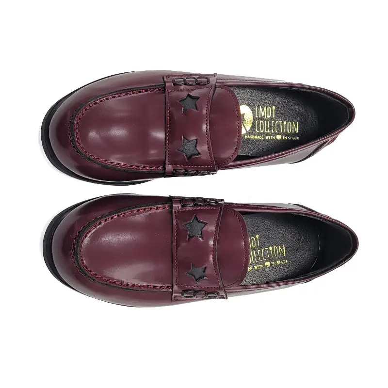 LMDI Castellano Burgundy Grey Star Loafer - Image 3