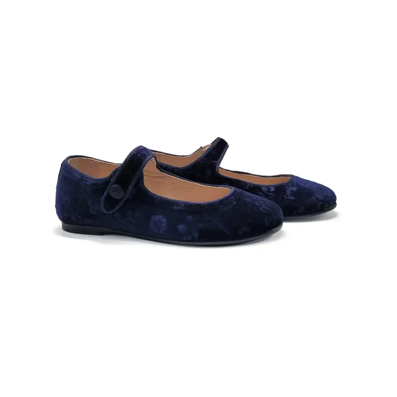 LMDI Iria Navy Butterflies Velvet Mary Jane