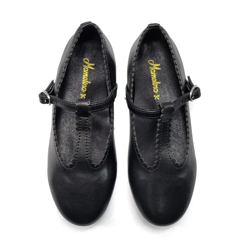 Mamelina Black Leather T-Strap - Image 2