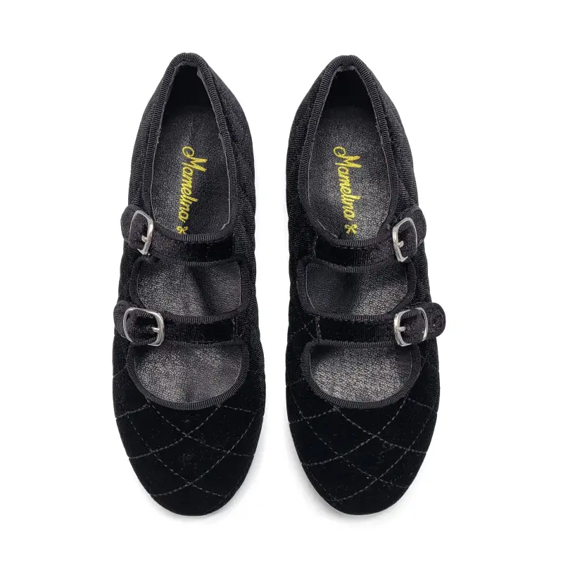 Mamelina Black Velvet Double Strap Mary Jane - Image 2