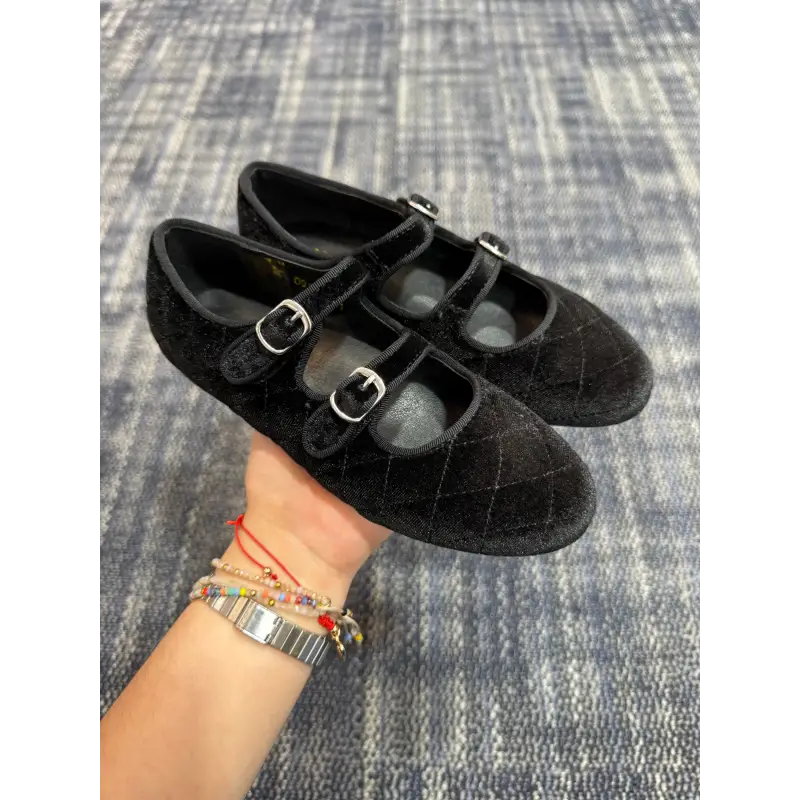 Mamelina Black Velvet Double Strap Mary Jane - Image 3